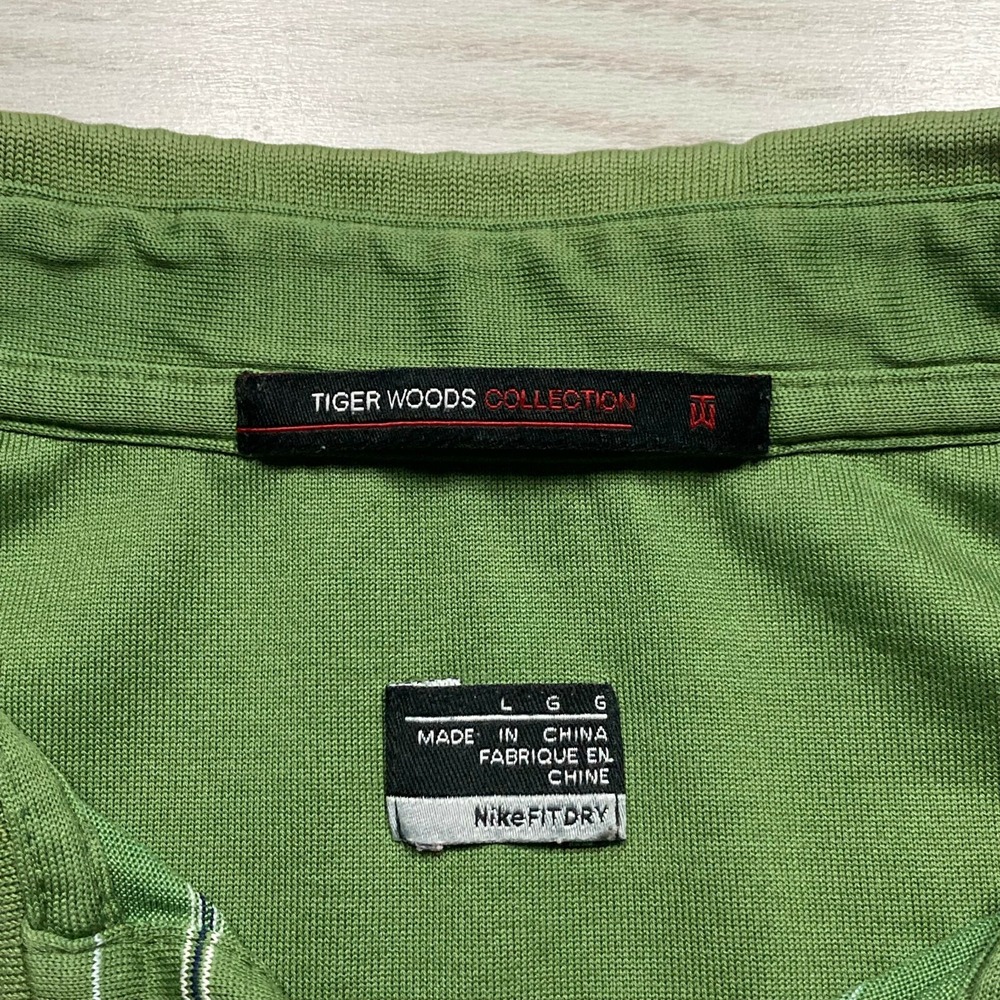2 Nike Men's Tiger Woods Collection FitDry Polo Shirts Striped Size Large - Picture 9 of 9